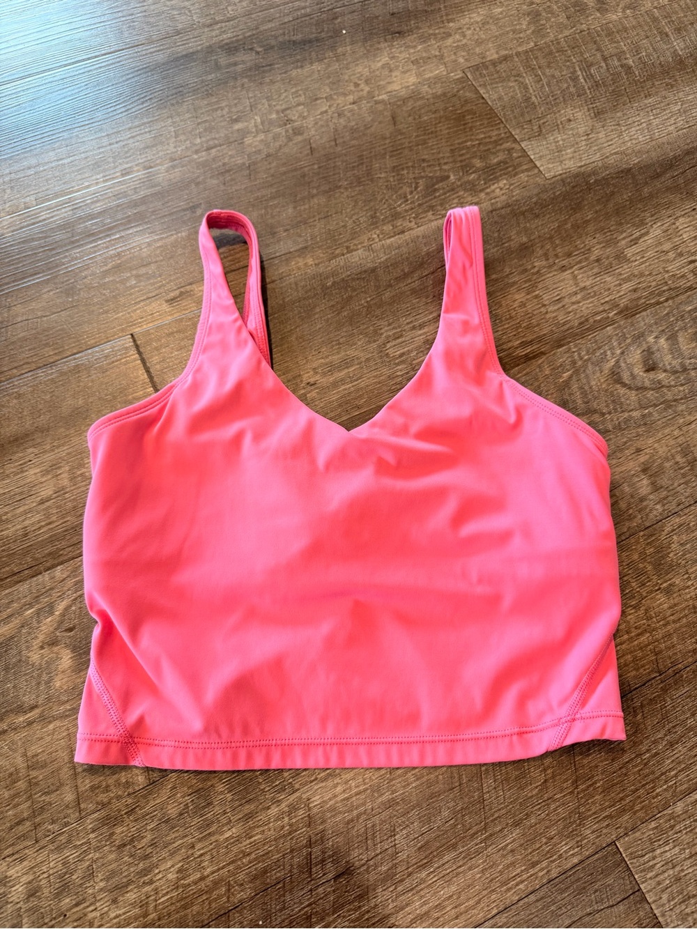 Bright Pink V-Neck Crop Tank Top